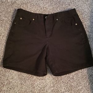 Black jean shorts